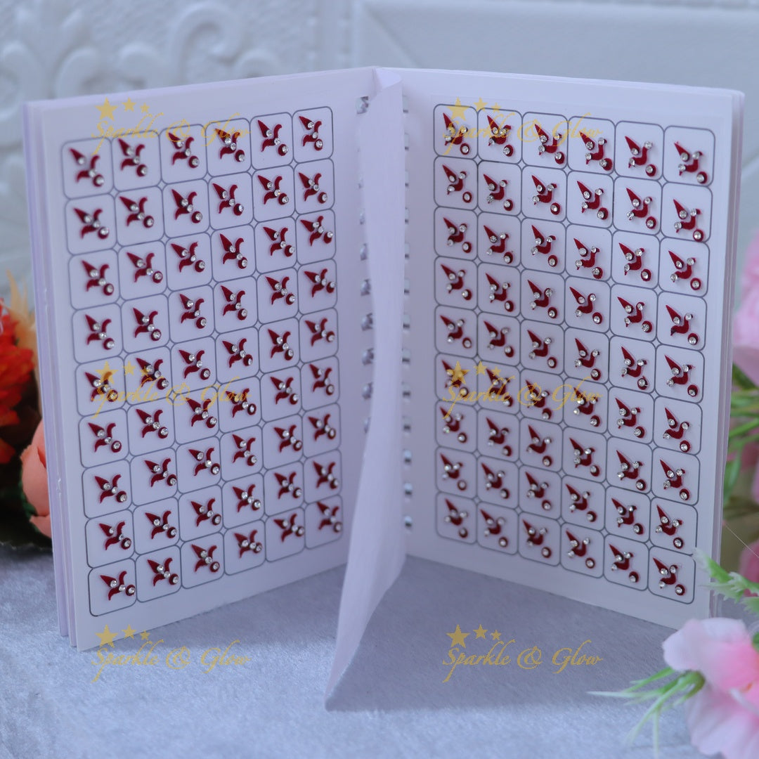 Exquisite Ruby Red Bindi Set for Festive Occasions