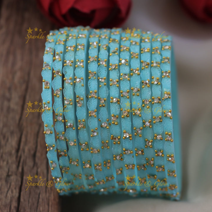 Elegant Green Leaf Design Bangle for Festive Occasions