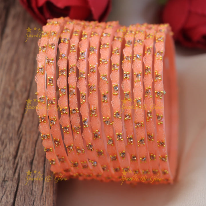 Elegant Green Leaf Design Bangle for Festive Occasions