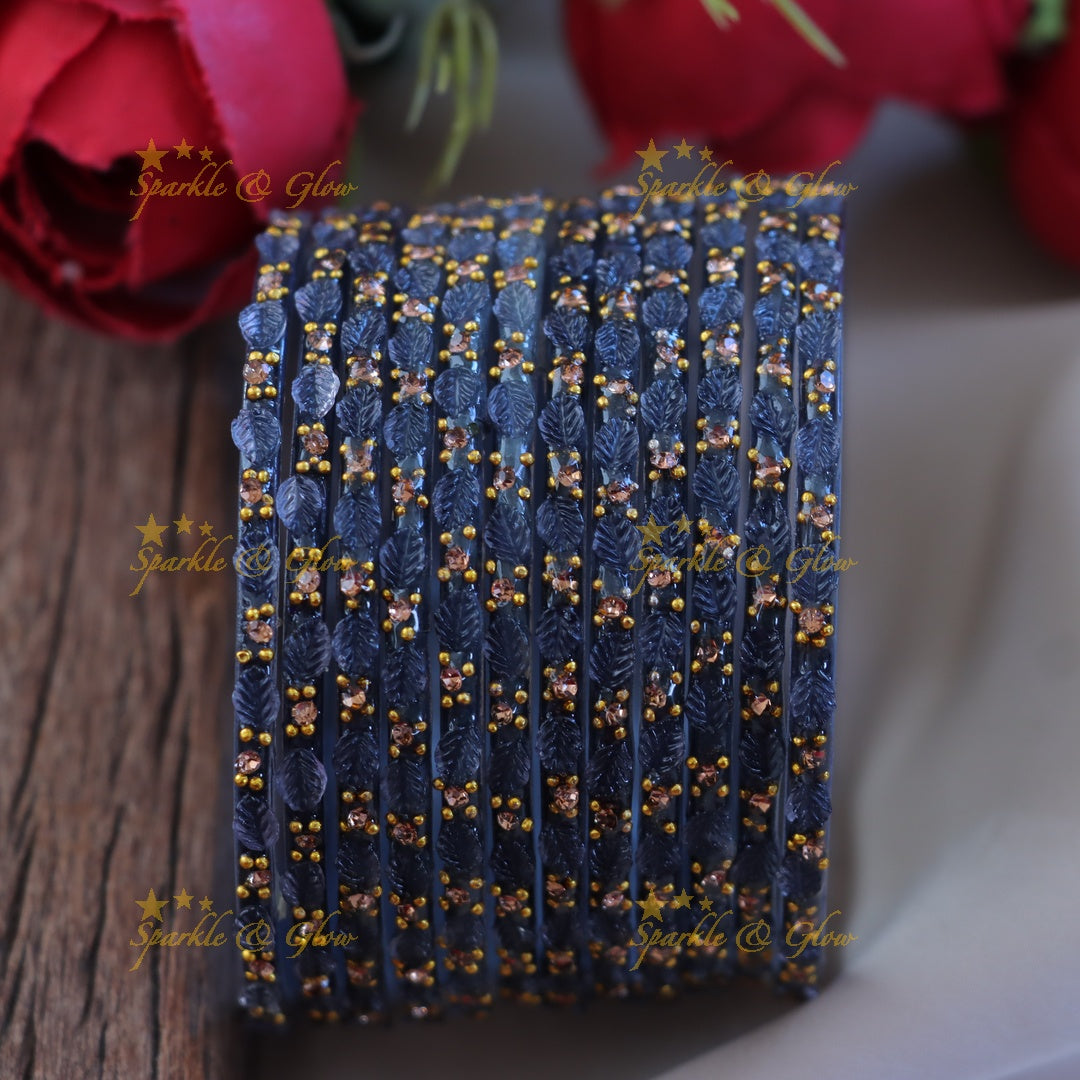 Elegant Green Leaf Design Bangle for Festive Occasions