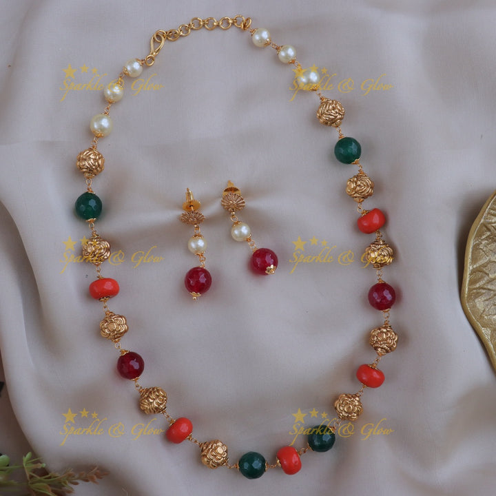 Multicolor Beaded Necklace for Festive Glamour