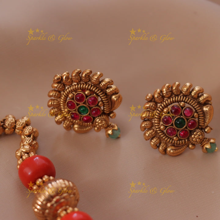 Exquisite Coral & Gold Necklace for Graceful Weddings