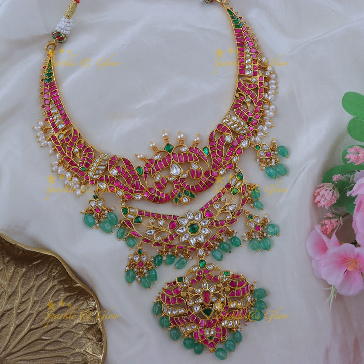 Floral Jadau Necklace - Perfect for Wedding Elegance