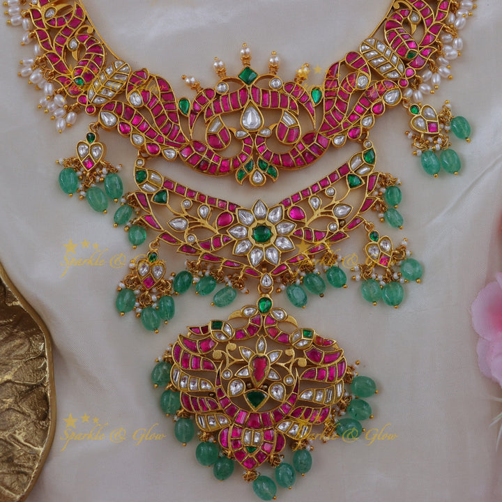 Floral Jadau Necklace - Perfect for Wedding Elegance