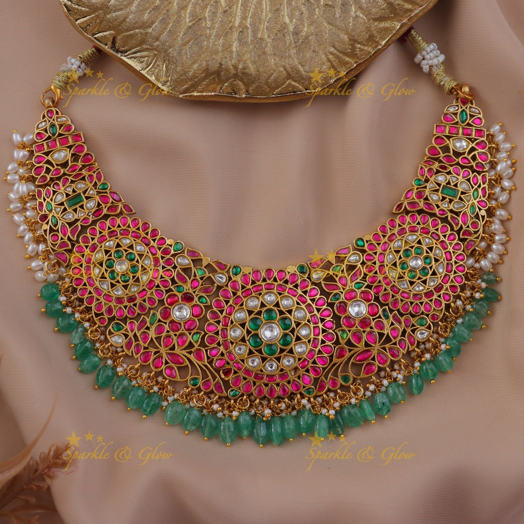 Stunning Jadau Necklace for Weddings - Sparkle & Glow