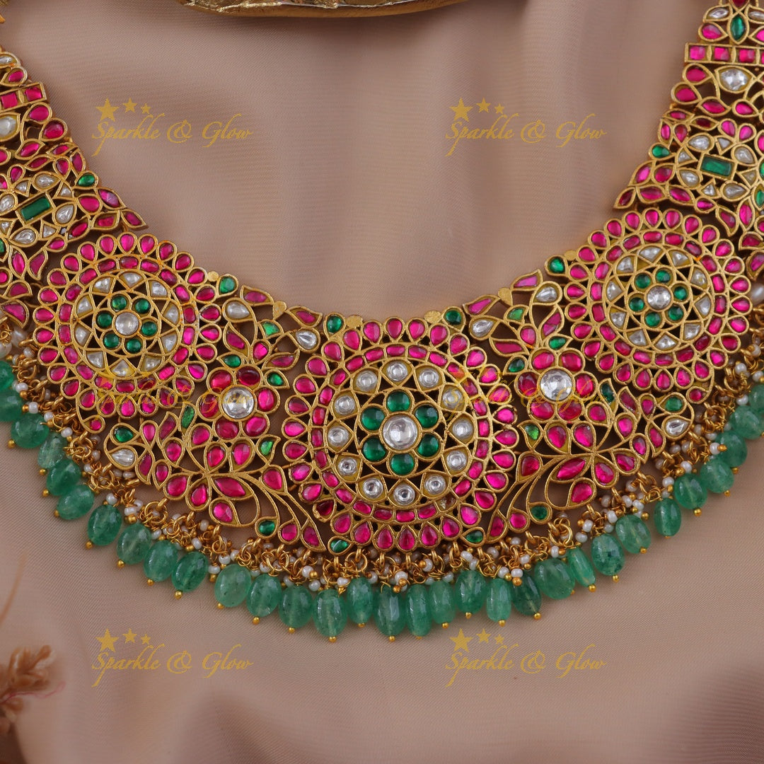Stunning Jadau Necklace for Weddings - Sparkle & Glow