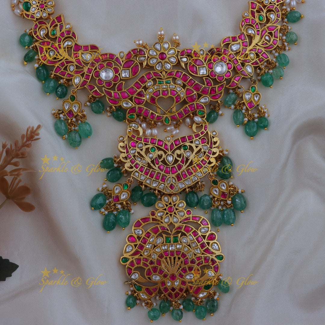 Elegant Mint & Gold Jadau Necklace for Festive Celebrations