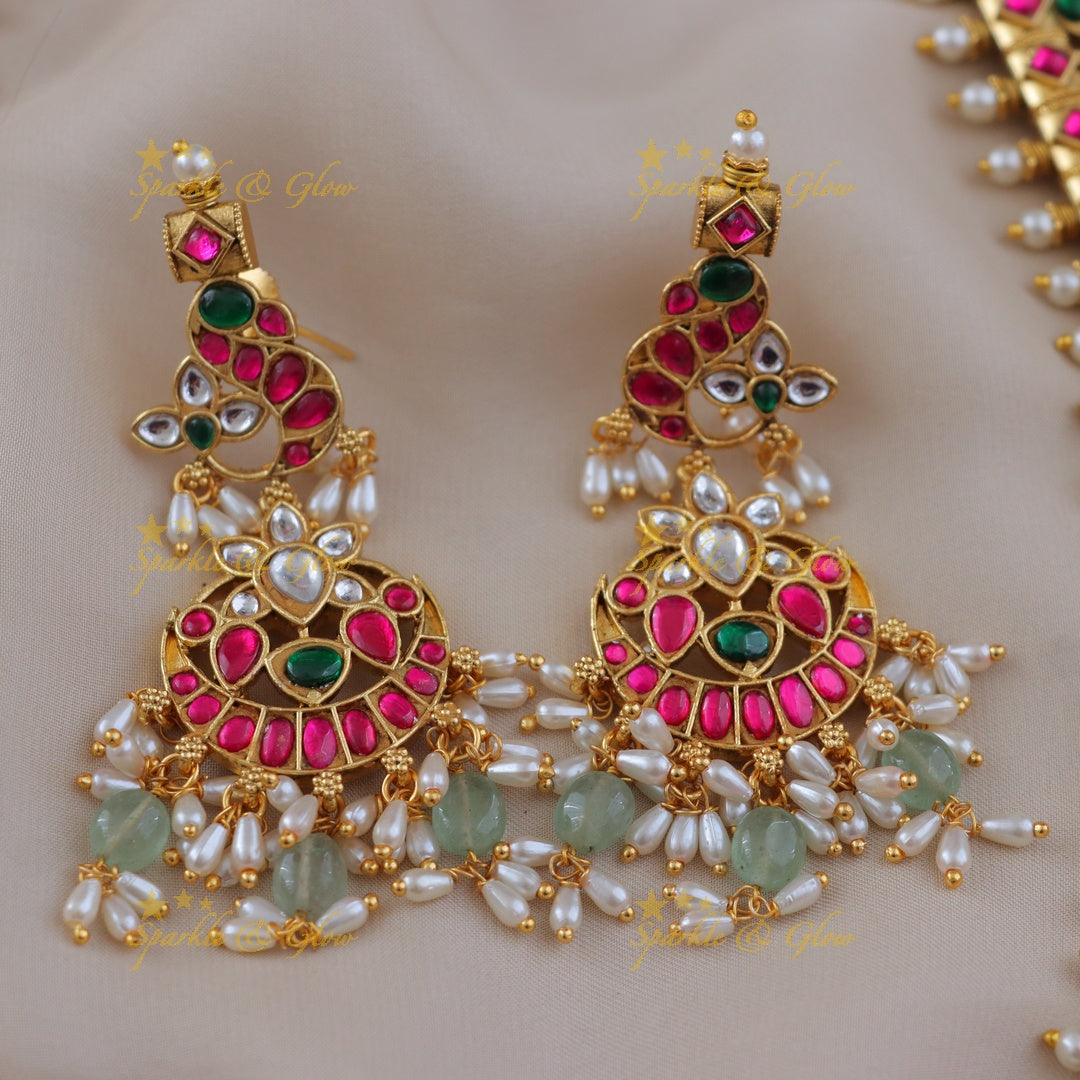 Stunning Jadau Peacock Necklace Set for Weddings