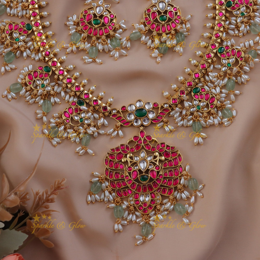 Exquisite Jadau Peacock Necklace - Perfect for Festivals