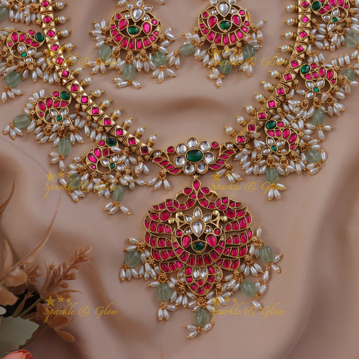 Exquisite Jadau Peacock Necklace - Perfect for Festivals