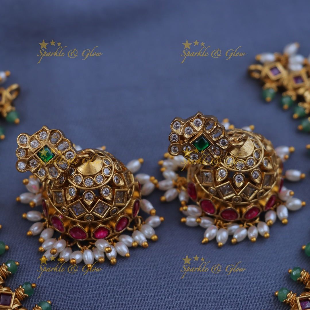Enchanting Jadau Guttapusalu Necklace Set for Brides