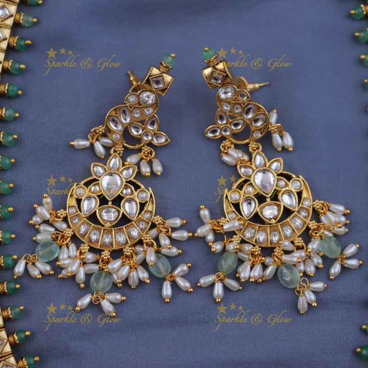 Radiant White Jadau Guttapusalu Necklace Set