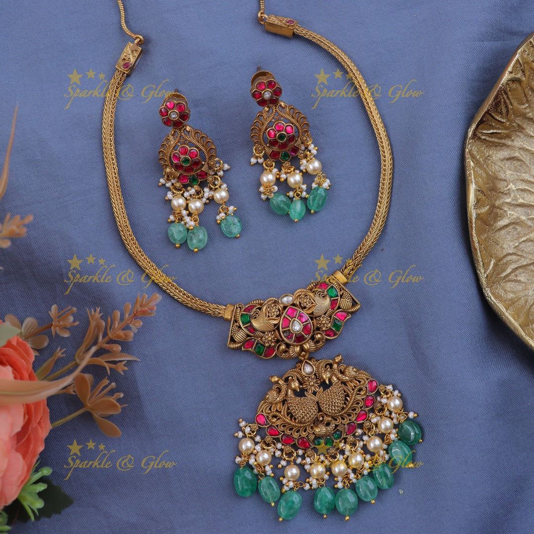 Elegant Peacock Pendant & Earring Set for Weddings