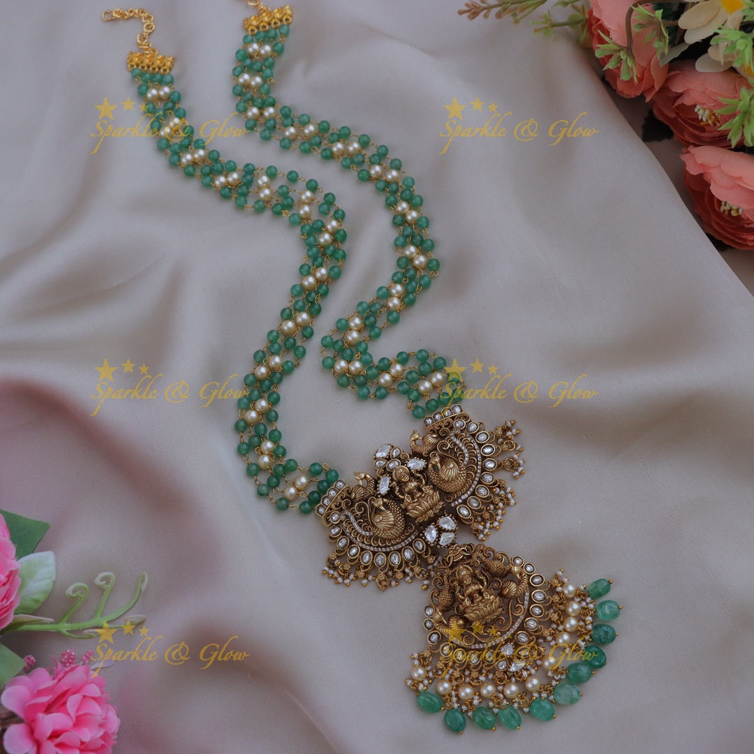 Exquisite Pearl & Green Bead Necklace for Weddings