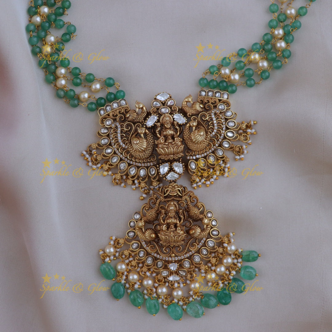 Exquisite Pearl & Green Bead Necklace for Weddings