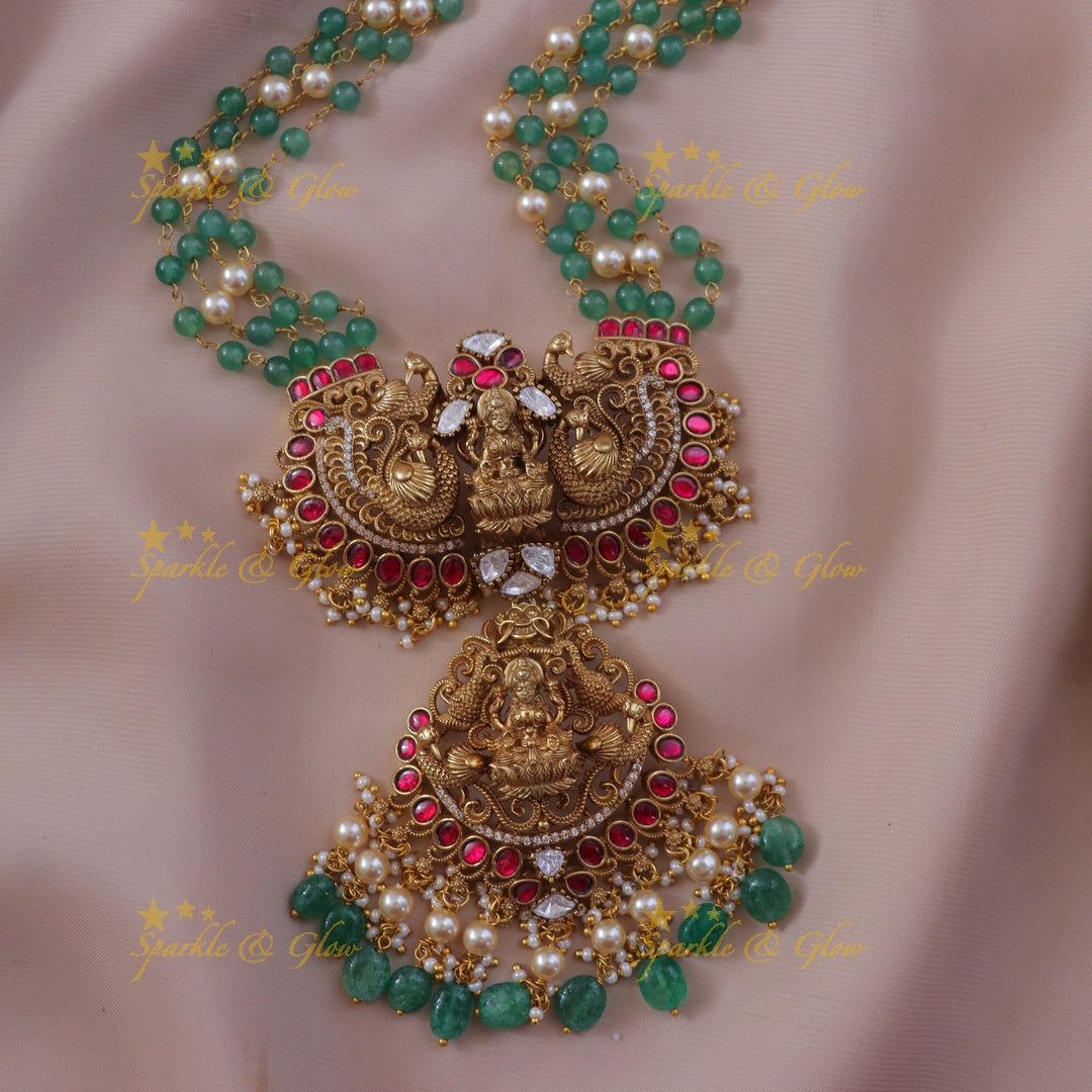 Exquisite Pearl & Green Bead Necklace for Weddings