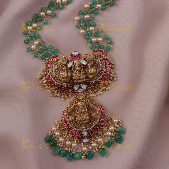 Exquisite Pearl & Green Bead Necklace for Weddings