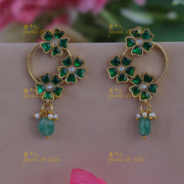 Exquisite Floral Bead Earrings - Festive Elegance