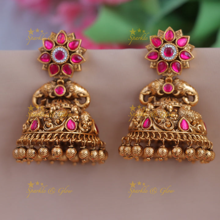 Dazzling Gold-Plated Peacock Jhumkas for Festive Glamour