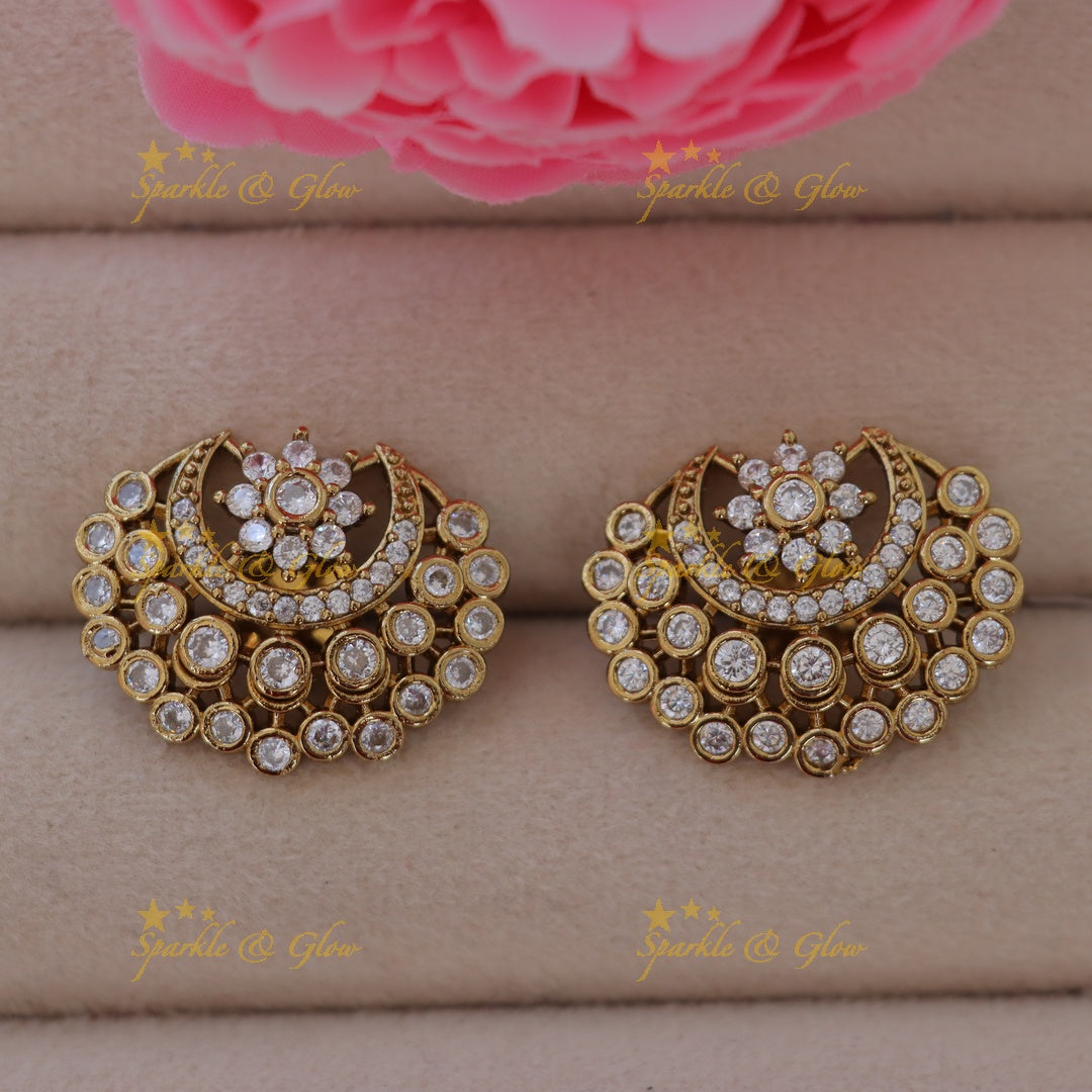 Exquisite Floral White Stone Earrings for Weddings