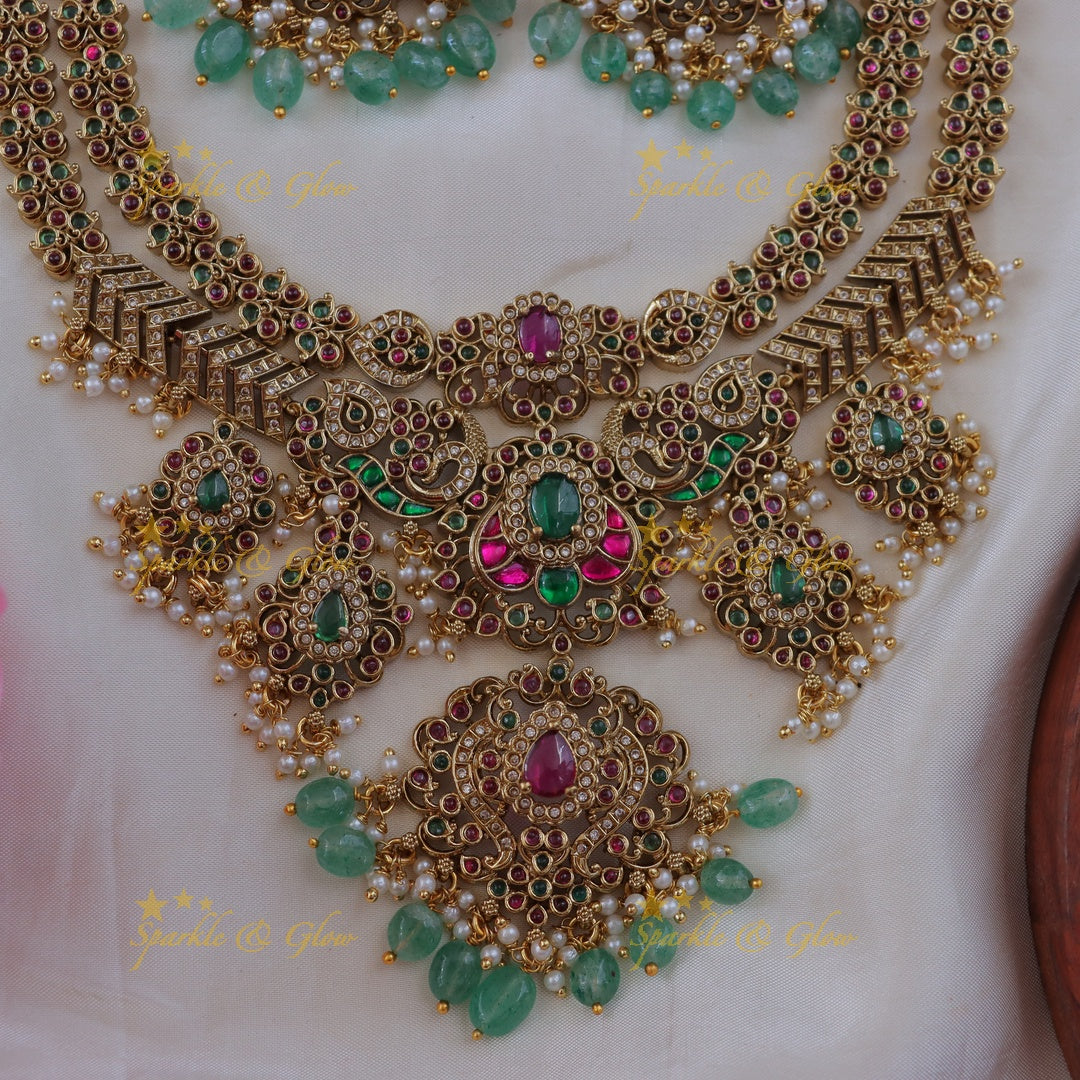 Exquisite Layered Peacock Necklace for Festive Elegance