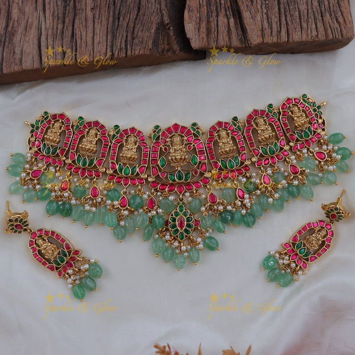 Exquisite Radiant Temple Necklace with Gemstones