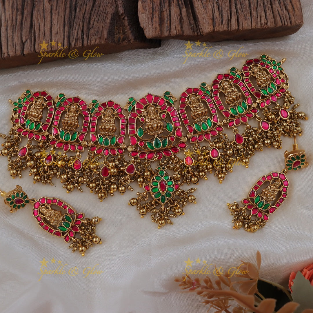 Exquisite Radiant Temple Necklace with Gemstones