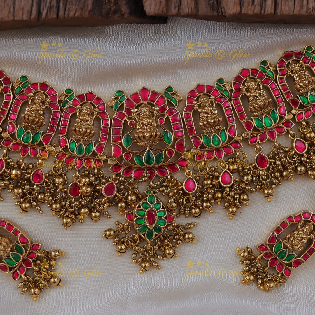 Exquisite Radiant Temple Necklace with Gemstones