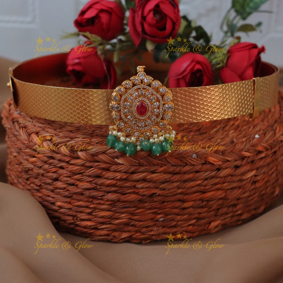 Elegant Green Bead Hipbelt - Perfect Festive Accessory