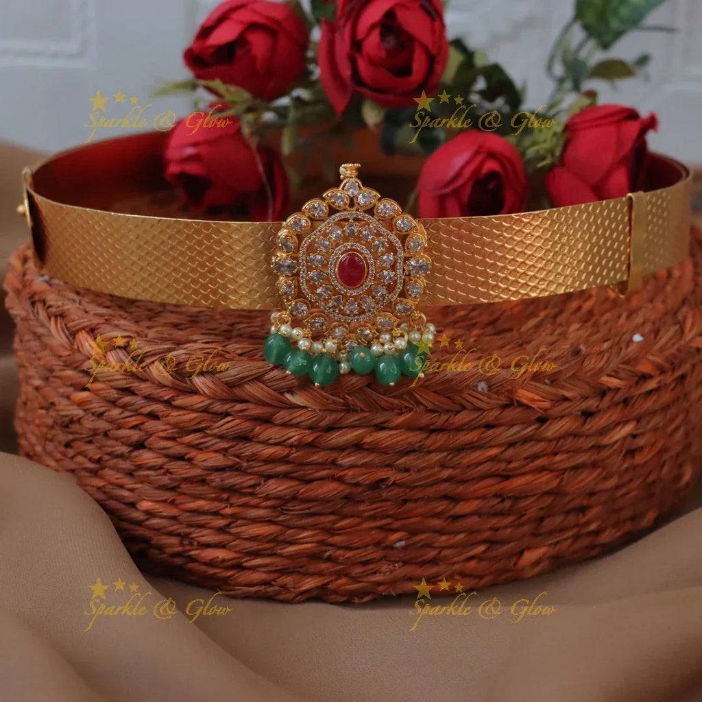 Elegant Green Bead Hipbelt - Perfect Festive Accessory