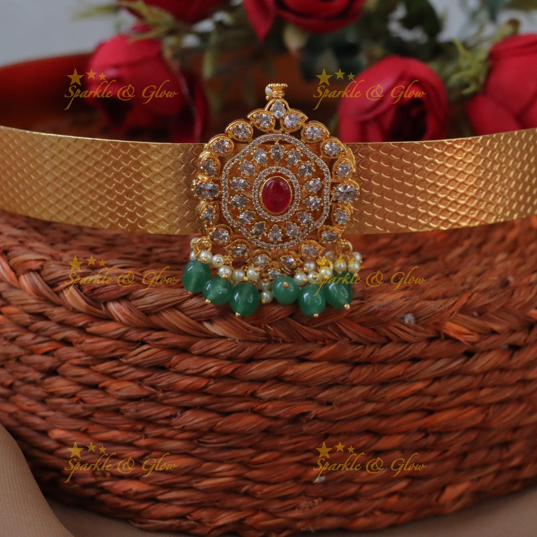 Elegant Green Bead Hipbelt - Perfect Festive Accessory