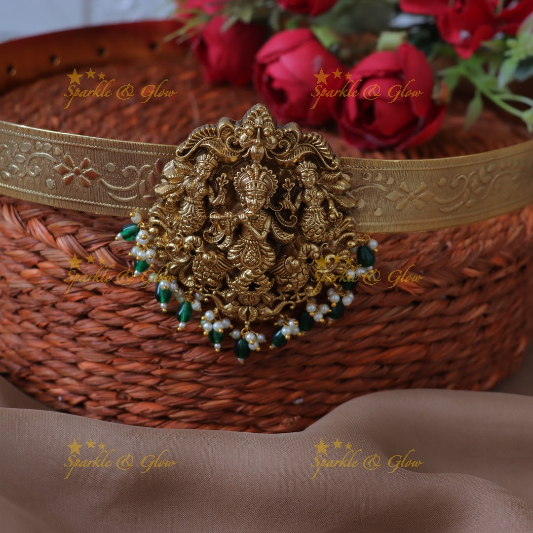Stunning Krishna Temple Hipbelt – Premium Wedding Jewelry