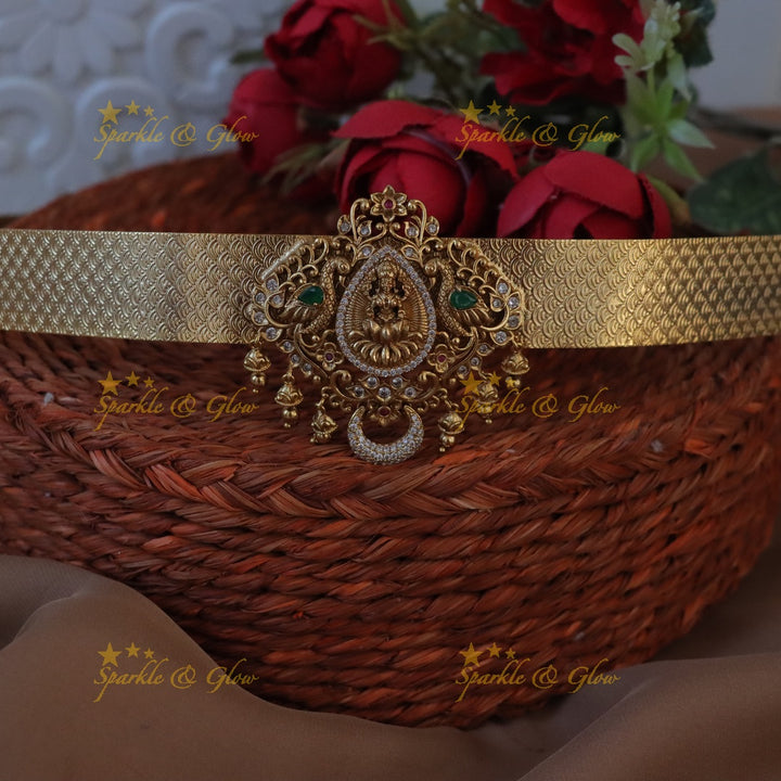 Exquisite Gold Lakshmi Hipbelt for Bridal Splendor