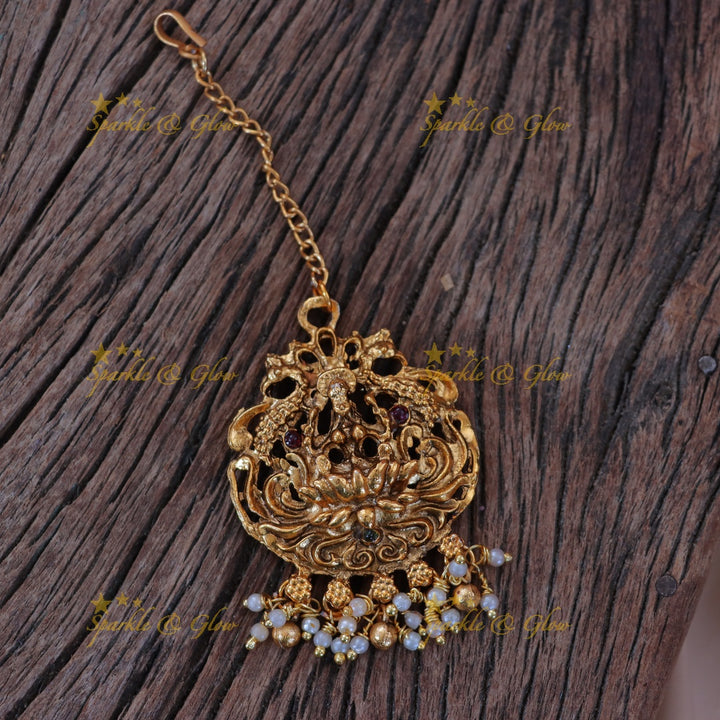 Exquisite Temple Peacock Lakshmi Bridal Set