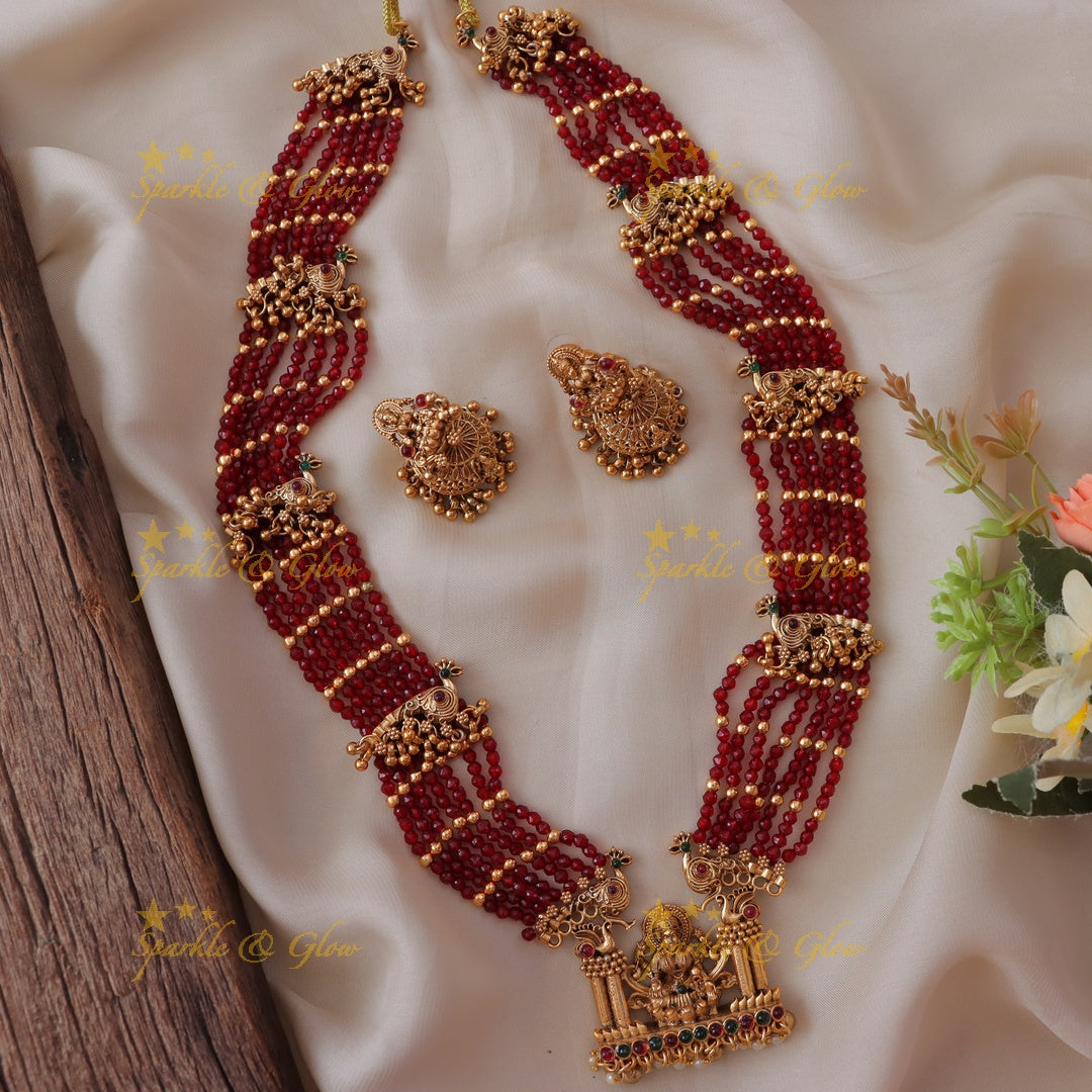 Exquisite Peacock Lakshmi Necklace - Elegant Design