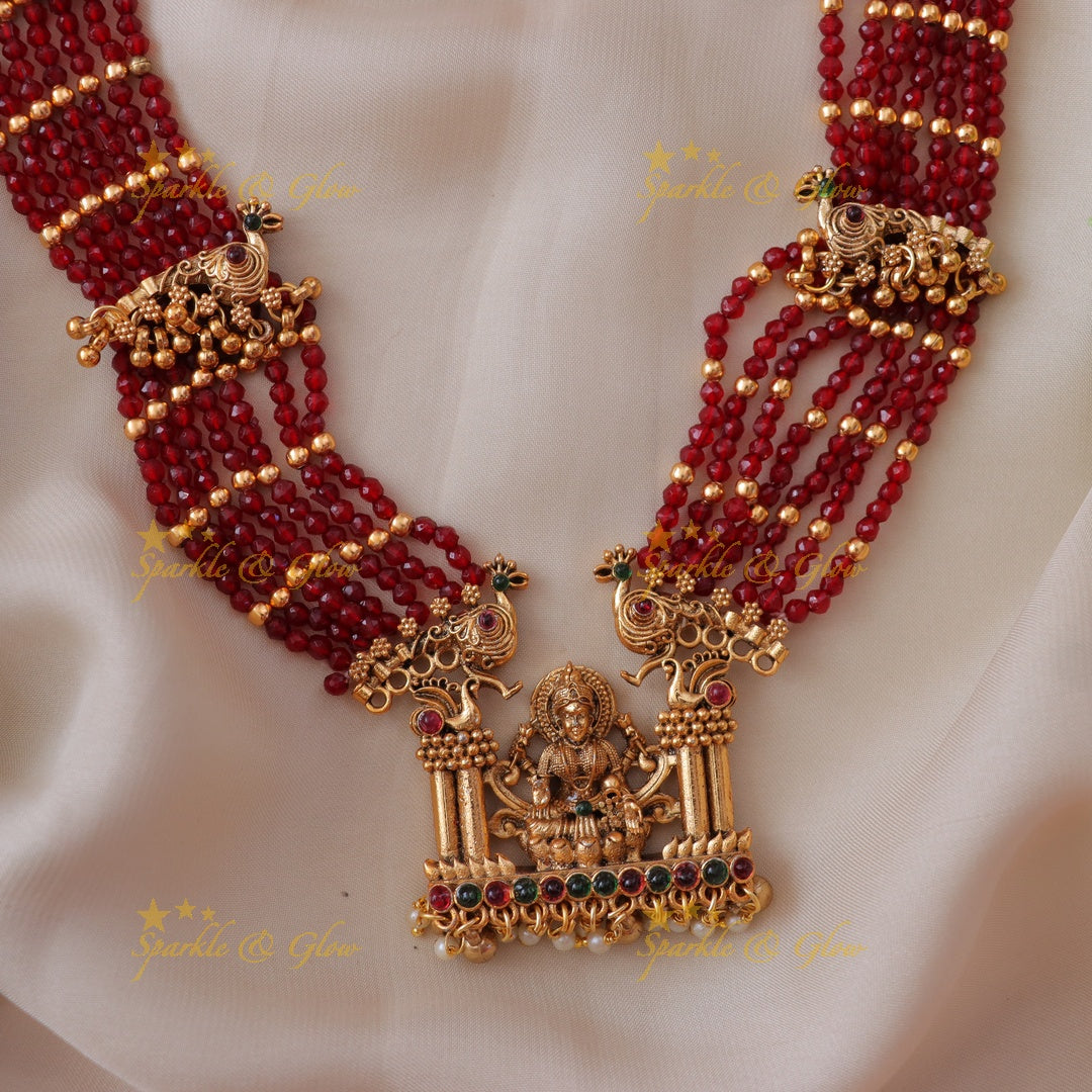 Exquisite Peacock Lakshmi Necklace - Elegant Design