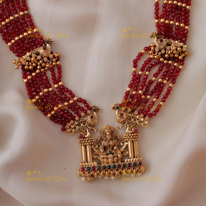 Exquisite Peacock Lakshmi Necklace - Elegant Design