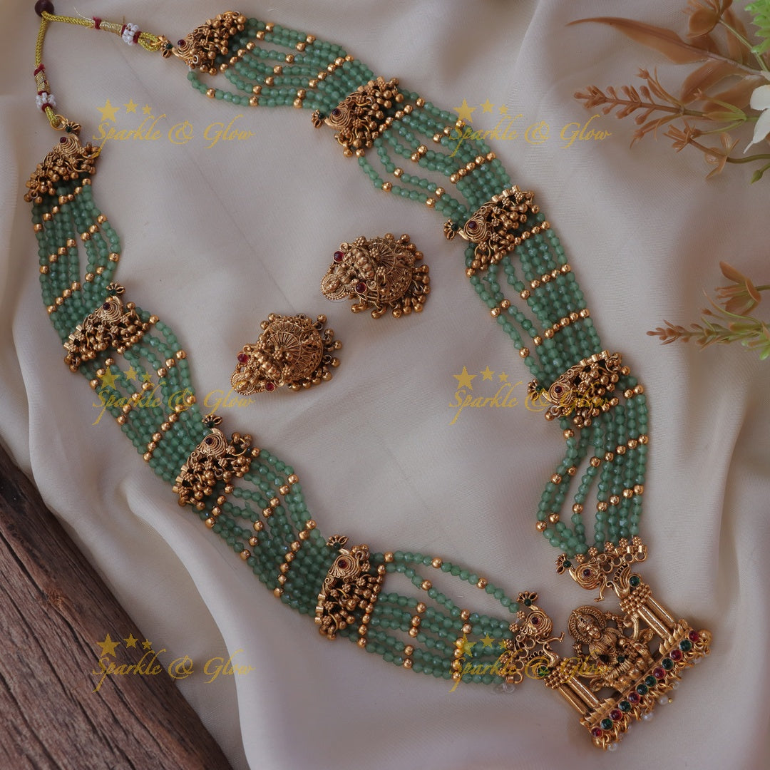 Exquisite Peacock Lakshmi Necklace - Elegant Design