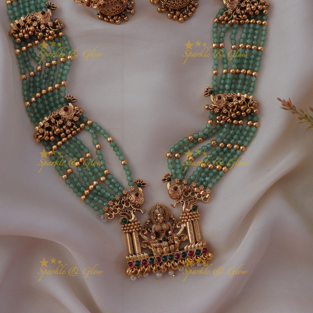 Exquisite Peacock Lakshmi Necklace - Elegant Design