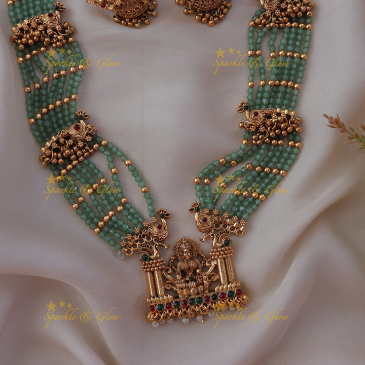Exquisite Peacock Lakshmi Necklace - Elegant Design
