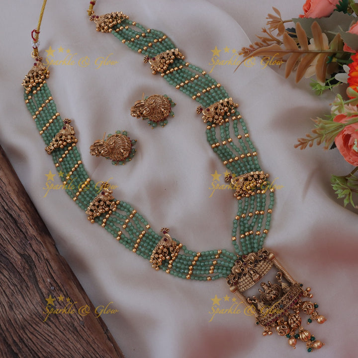 Exquisite Mint Green Temple Necklace Set