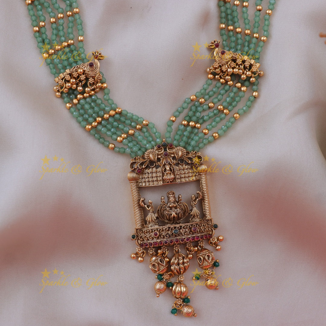 Exquisite Mint Green Temple Necklace Set