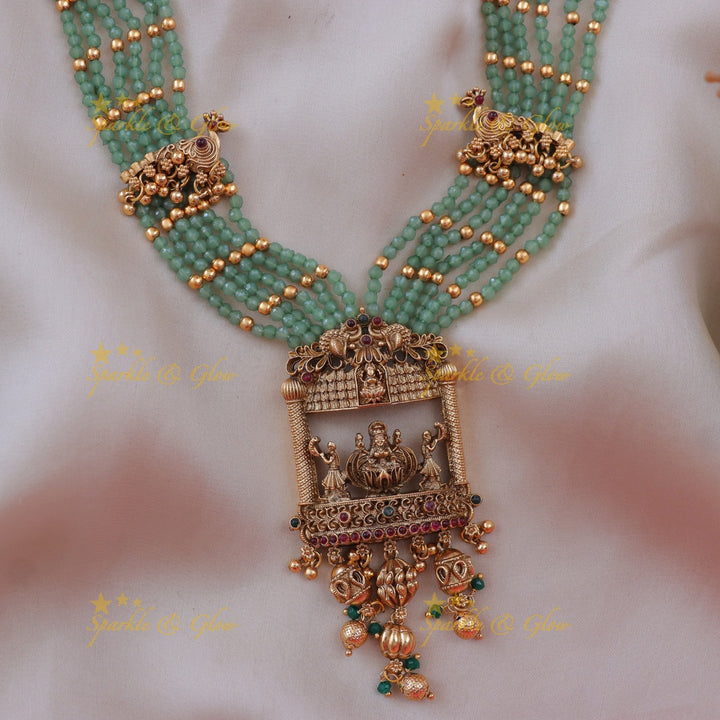 Exquisite Mint Green Temple Necklace Set