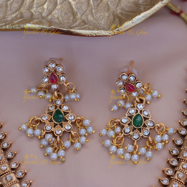 Exquisite Indian Bridal Guttapusalu Necklace Set Online