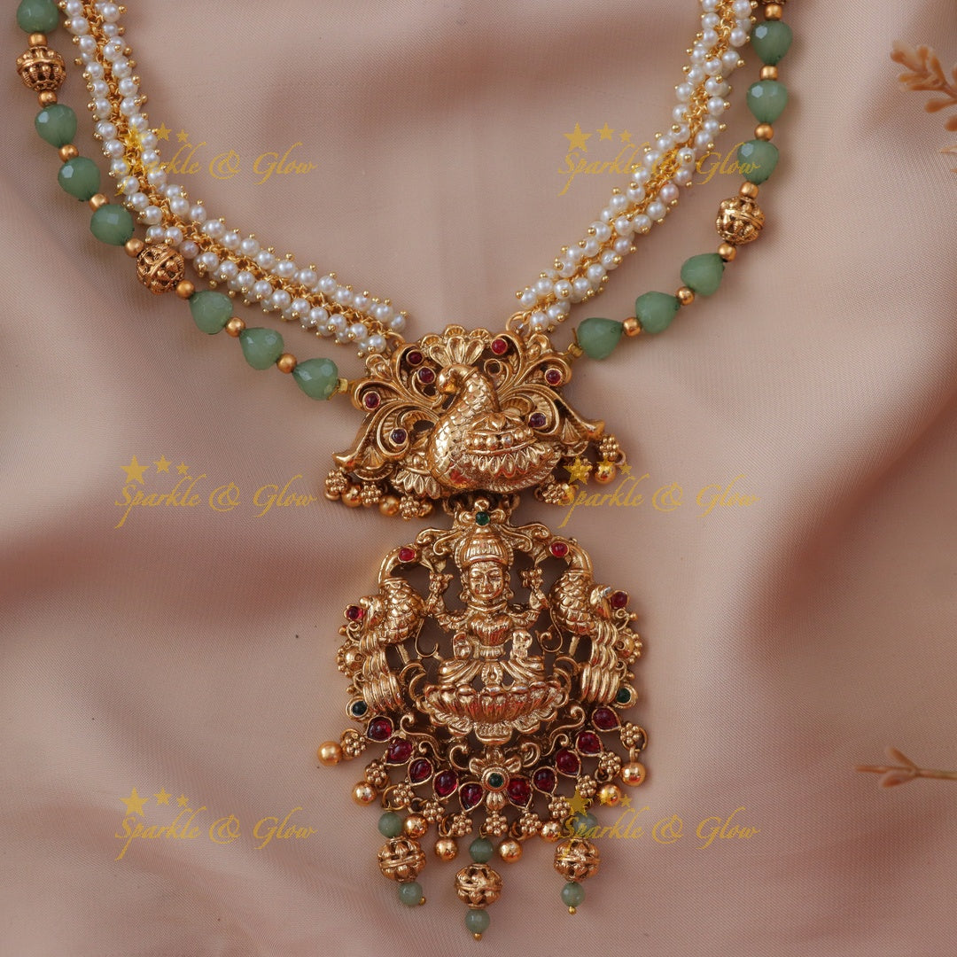 Exquisite Gold Lakshmi Temple Necklace - Sparkle & Glow