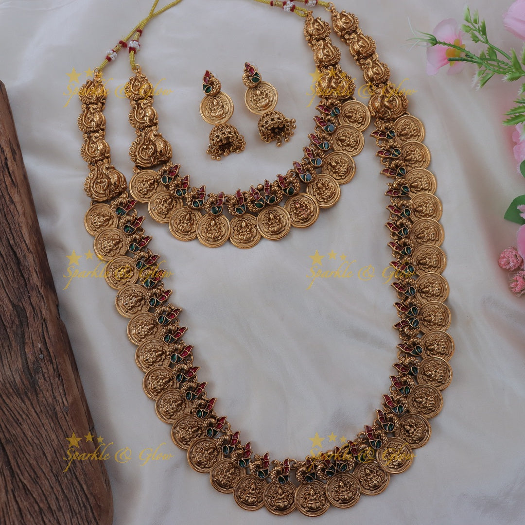 Bridal Lakshmi Coin Necklace Set for Opulent Weddings