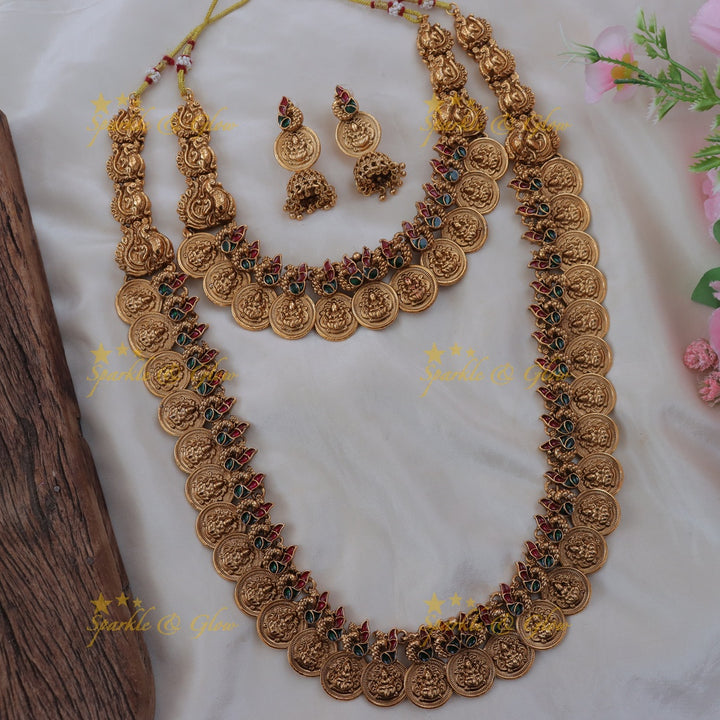 Bridal Lakshmi Coin Necklace Set for Opulent Weddings