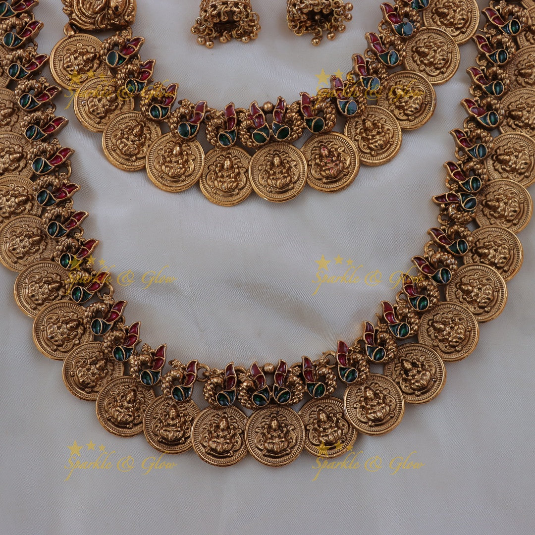 Bridal Lakshmi Coin Necklace Set for Opulent Weddings