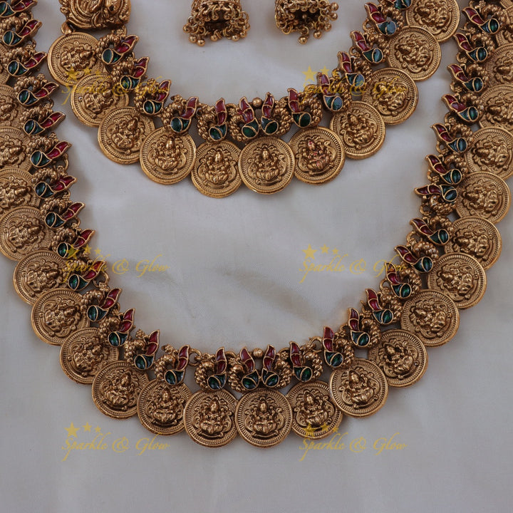 Bridal Lakshmi Coin Necklace Set for Opulent Weddings