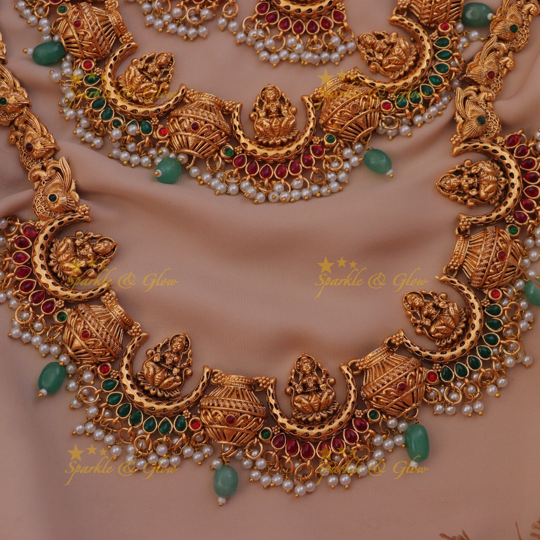 Exquisite Lakshmi Temple Bridal Necklace Set Online